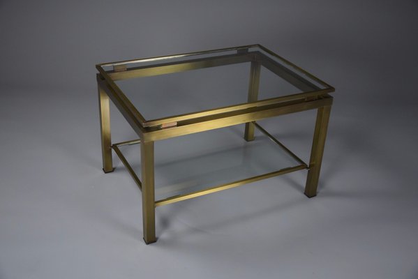 Hollywood Regency Brass And Glass, Maison Jansen Brass And Glass Coffee Table