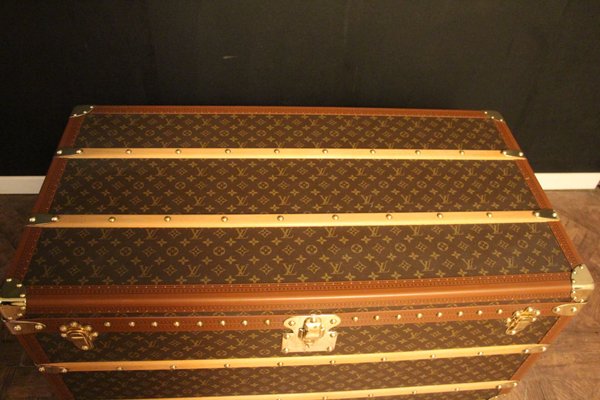 Louis Vuitton Steamer Trunk Monogram Canvas With Original Trays Antique  Luggage 