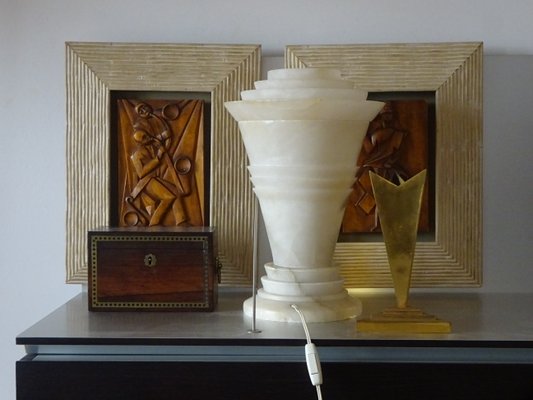 Art deco alabaster lamp store