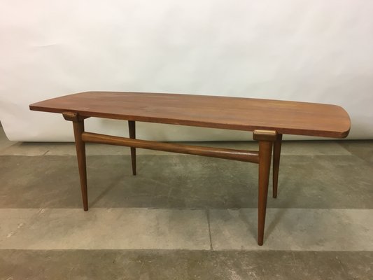 Vintage Rectangular Scandinavian Teak Coffee Table 1960s