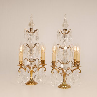 Antique crystal table cheap lamps with prisms