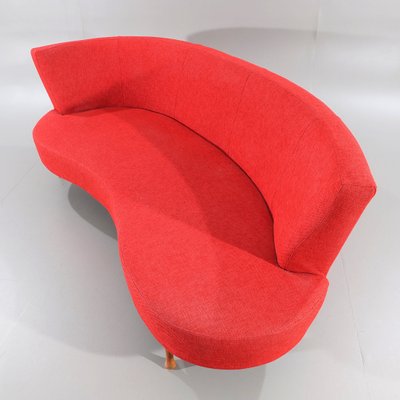 Red curved sofa store
