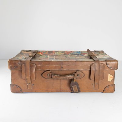 large leather suitcase