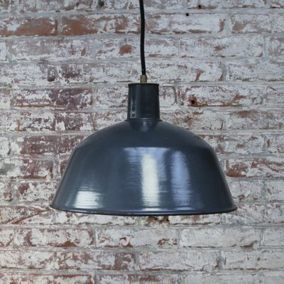 Vintage Industrial Blue Enamel Factory Pendant Light