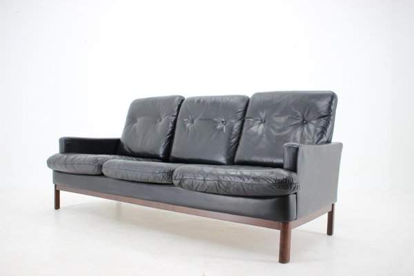 Scandinavian Leather 3 Seat Sofa 1960s
