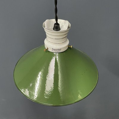 White Enamel Hanging Lamp from Jacobus 