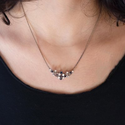 Vintage 14k White Gold Necklace with 