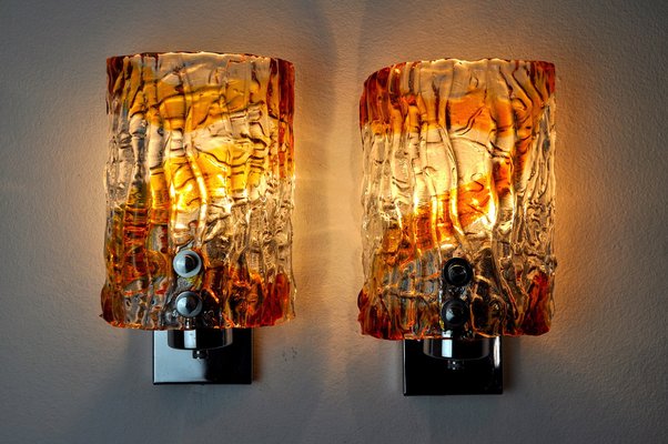 Zweifarbige Vintage-Lampe von Murano Mazzega, Italien 1970
