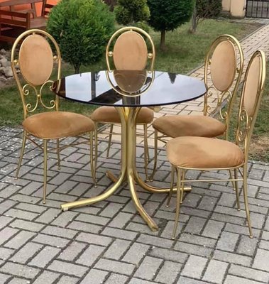 Vintage brass dining chairs sale