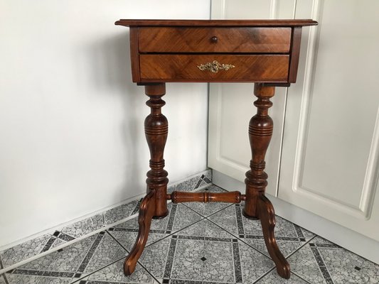 Vintage wood end shop table