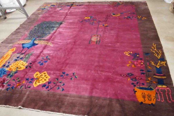 Antique Chinese Art Deco Rug 1920s For