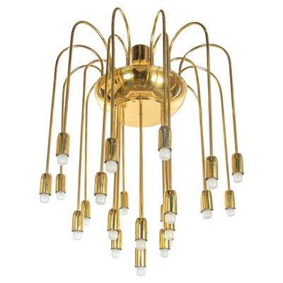 Large Modernist Brass Spider Chandelier, Cost Of Rewiring A Chandelier