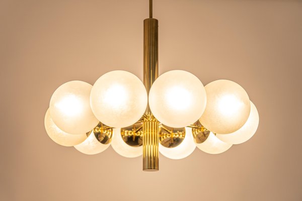 Large Sputnik Glass Globe Chandelier From Kaiser Leuchten Germany 1970s For At Pamono Large Sputnik Glass Globe Chandelier, Brass And Glass Orb Chandelier