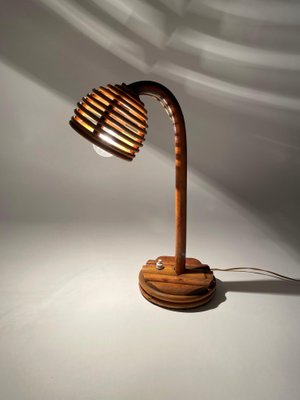 Bamboo Table Lamp Italy 1960s, Turtle Wicker Table Lamp
