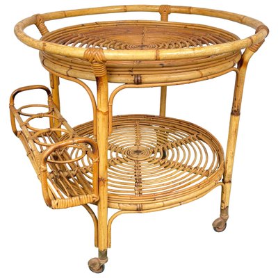 Rattan Folding Service Tray, 1960s for sale at Pamono