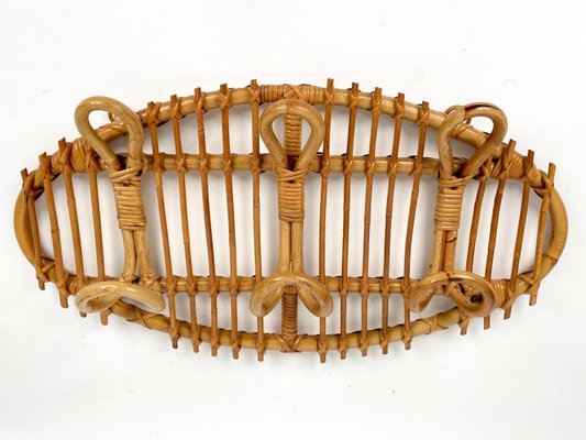 Vintage rattan coat rack top