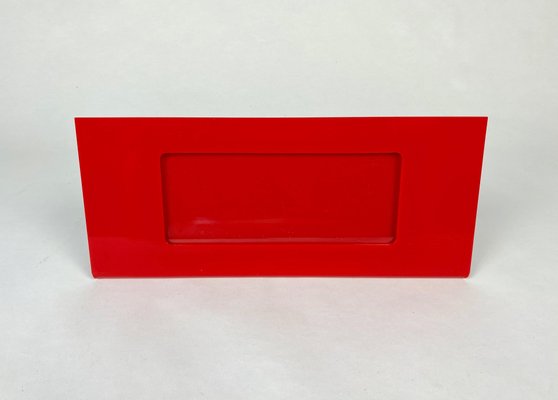 Rectangular Red Picture Frame Photo in Lucite by Gabriella Crespi, Italy,  1970s