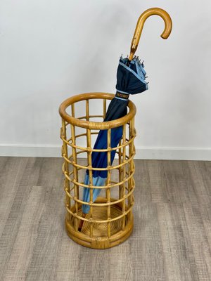 Rattan & Bamboo Umbrella Stand, Italy, 1960s for sale at Pamono Rattan & Bamboo Umbrella Stand, Italy, 1960s for sale at Pamono