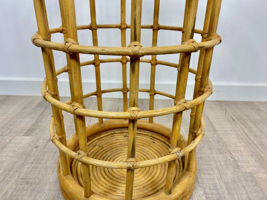 Rattan & Bamboo Umbrella Stand, Italy, 1960s for sale at Pamono Rattan & Bamboo Umbrella Stand, Italy, 1960s for sale at Pamono
