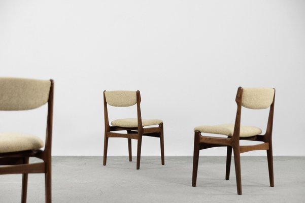 Mid Century Modern Scandinavian Teak Dining Chairs 1960s Set of 4