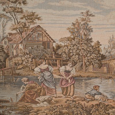 Vintage French Panoramic Tapestry 1930s