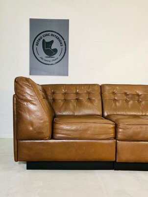 Danish Mid Century Modular Sofa In Cognac Leather 1970s Set Of 3 For At Pamono Danish Mid Century Modular Sofa In, Tan Leather Modular Sofa