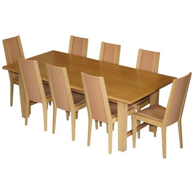 Potocco Leather Dining Chairs, Oak Kitchen Chairs With Arms