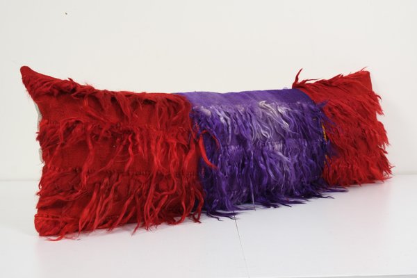 Vintage Turkish Shaggy Red Wool Pillow Case for sale at Pamono