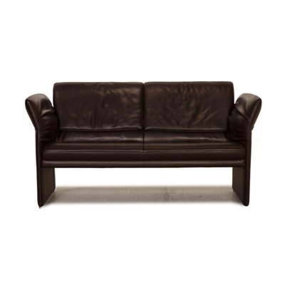 Dark Brown Leather Jr 2750 Two Seater, Dark Tan Leather Sofa