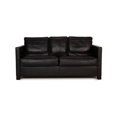 Black Leather Ds118 Two Seater Couch, Black Leather Futon Ikea