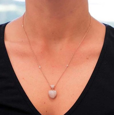 18 Karat Rose Gold Heart Shape Pendant 