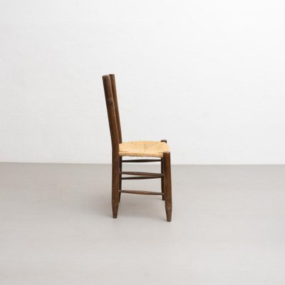 Mid-Century Modern Rattan N.19 Stühle aus Holz von Charlotte Perriand, 6er  Set