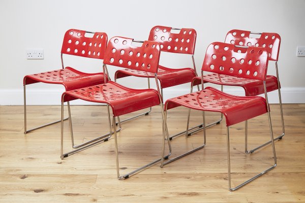 Red metal dining chairs store