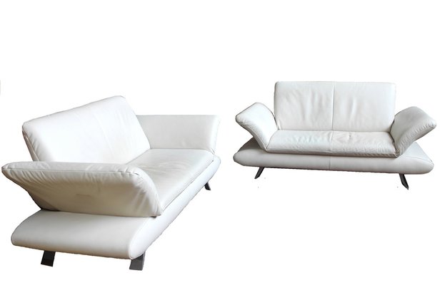 Tara Leather Cream White Rossini Sofa, Elegant Cream Leather Sofa