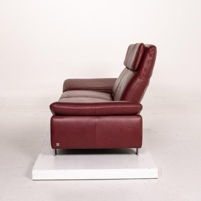 Wine Red Leather Sofa Two Seater With, Lazy Boy Red Leather Sofa