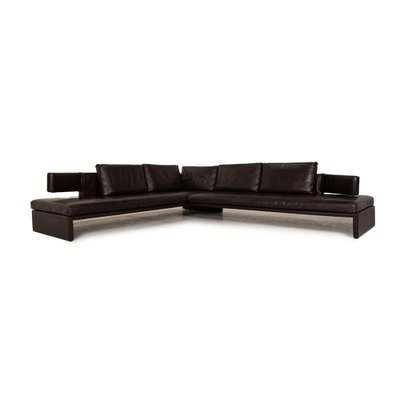 Brown Leather Corner Sofa With Function, Genuine Leather Corner Sofa Bed