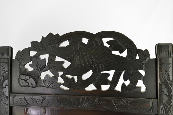 Carved & Inlaid Shibayama Folding Screen, Japan, 1890 for sale at