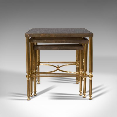 Vintage brass nesting hot sale tables
