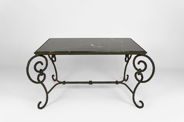 Black wrought iron coffee table deals