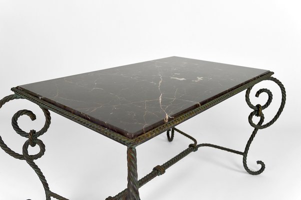 Black wrought iron outdoor coffee table deals
