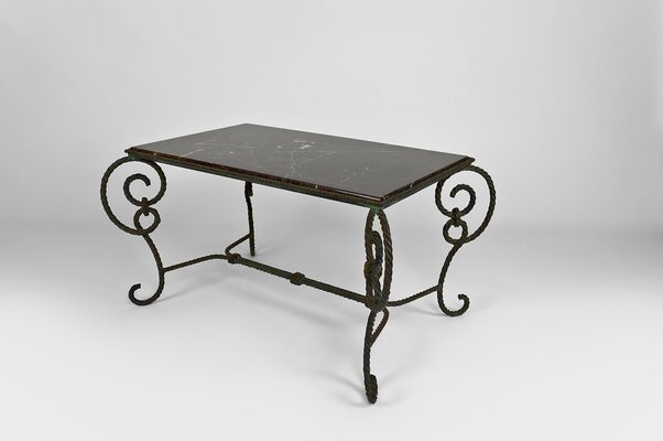 Black wrought store iron table