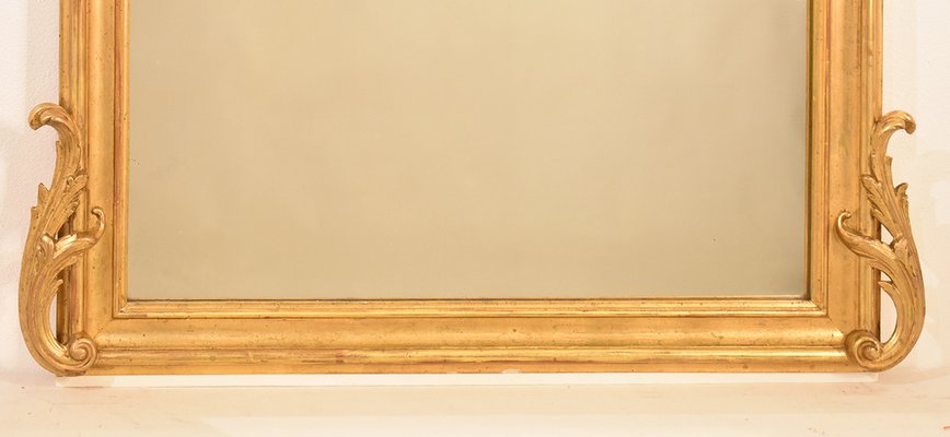 Antique 19th Century Gilt Gold Leaf, Antique Gold Mirror Rectangular