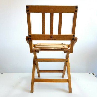 Beech Wood Childrens Folding Chairs By, Vintage Childrens Wooden Folding Chairs