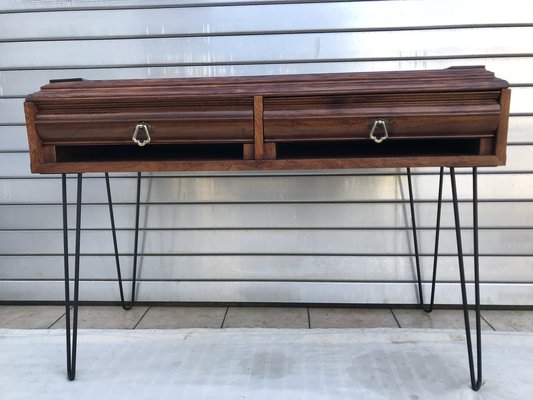 Walnut and metal deals desk