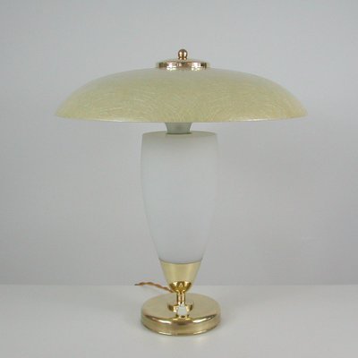 Mid Century Modern Swedish Saucer Table, Saucer Lamp Shaders