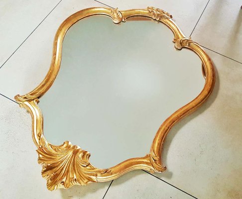 2 Piece Set Wall Mirror + Console Wall Bracket Sun IN Gold Baroque Antique  Repr