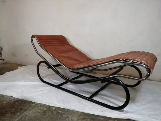 Vintage metal chaise hot sale lounge