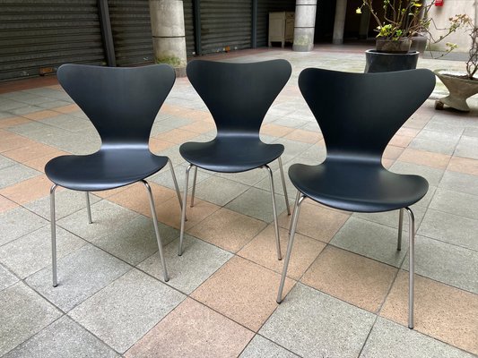3107 Say Series 7 Chairs by Arne Jacobsen for Fritz Hansen, 1960s, Set of 3