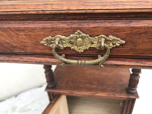 Meuble Années 50/60 Thème Chasse - Dessus Marbre, Portes Sculptées, Lourd, à Rénover