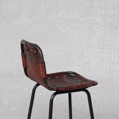 Mid century store leather bar stools
